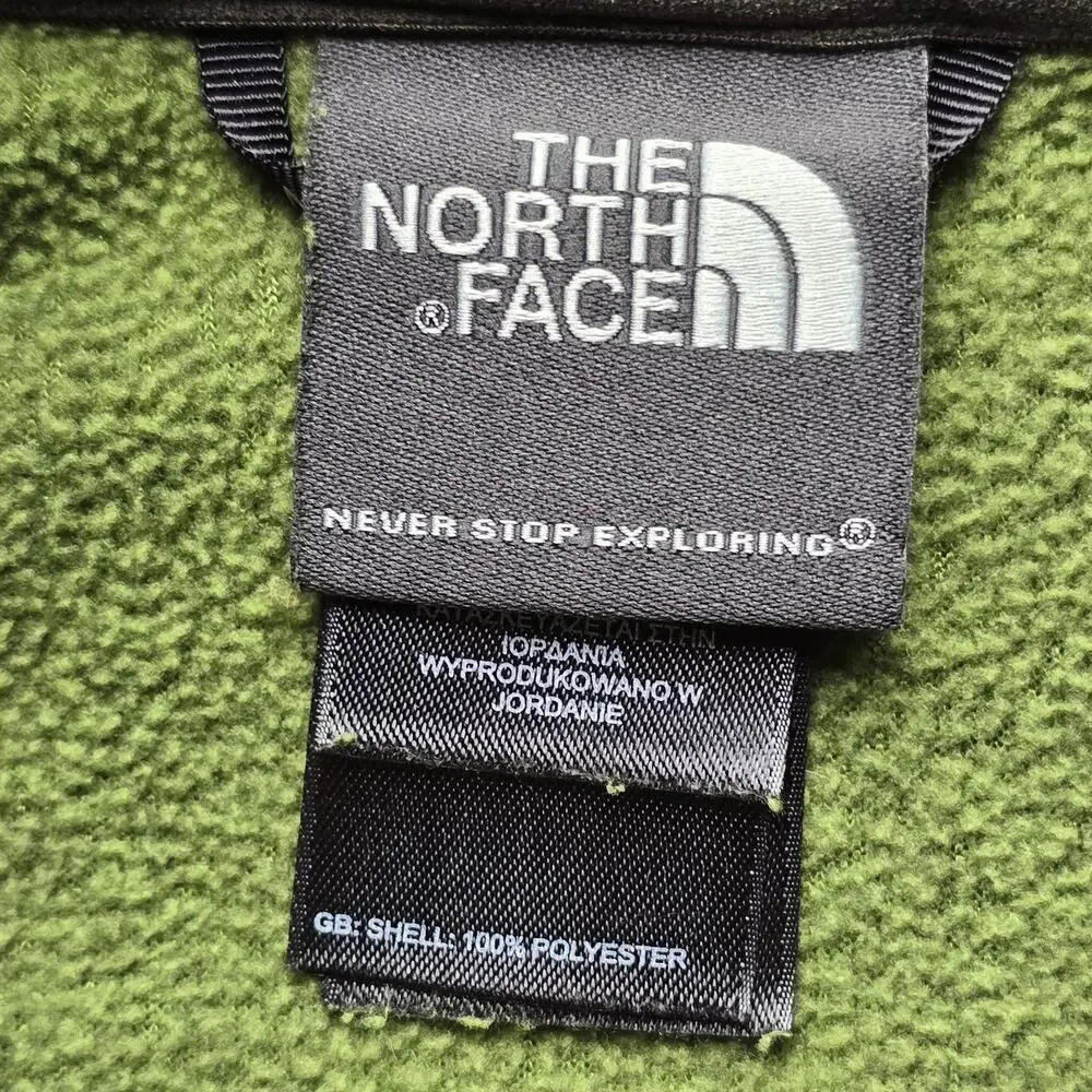 The North Face Cap Rock 1/4 Zip Pullover Men Large Green Textured Fleece Sweater